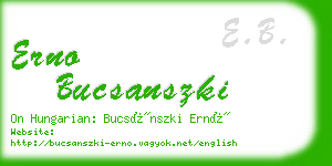 erno bucsanszki business card